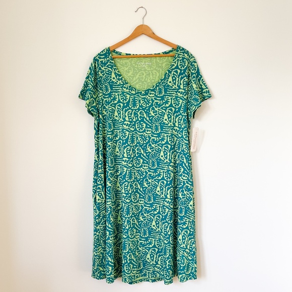 NWT Soft Surroundings Short Santiago Gaia Dress in Tropical Green Size XL - Picture 2 of 13